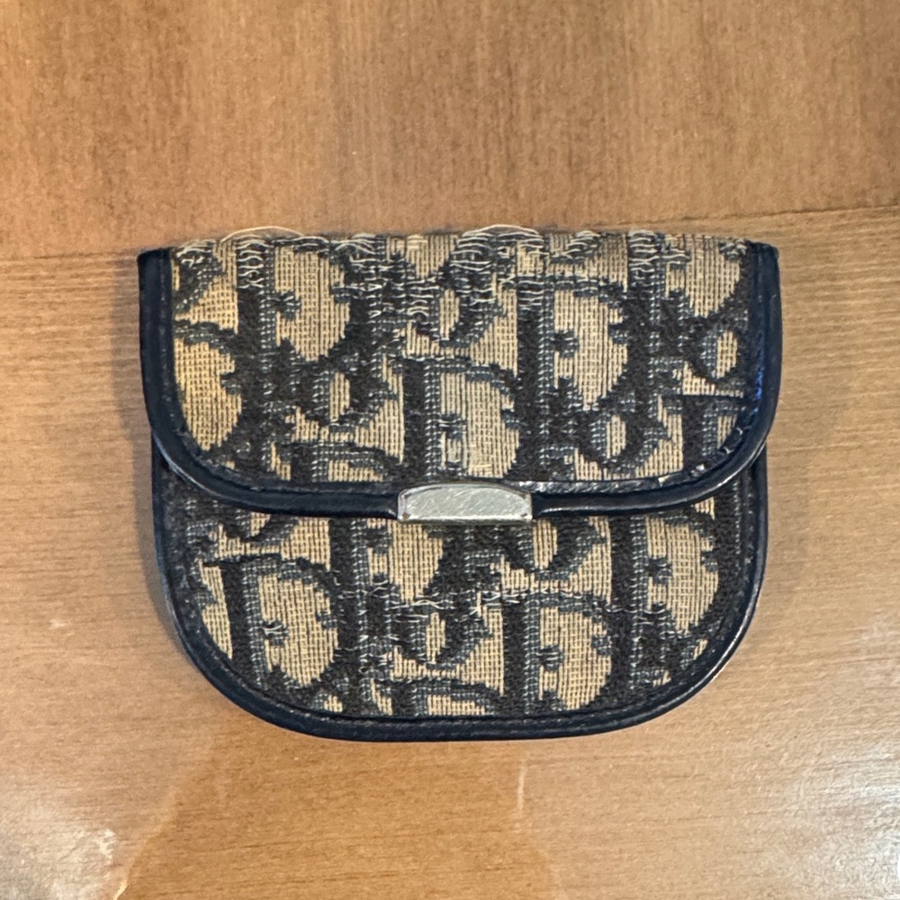 Dior Black and Tan Canvas Pouch